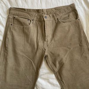 Mens Levi’s 511 Corduroy Khaki Jeans 36x32